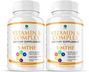 1 Telový vitamín B komplex Twin Pack 5- MTHF folát s B1, B2, B5, B6, Metyl B12, Niacin, Biotin 60 kapsúl