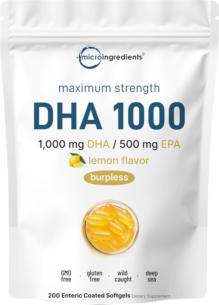 Omega 3 rybí olej DHA Doplnky 1000mg s EPA 500mg, 200 Softgels 