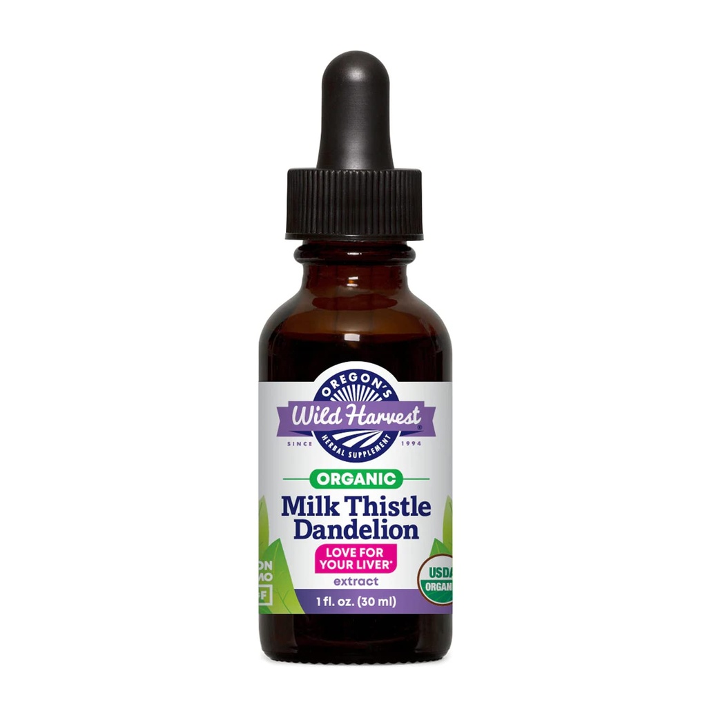 Oregon's Wild Harvest Milk Thitle Dandelion Organic Extract, 1 Fluid Ounce