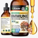 BIO KRAUTER Imunitná podpora Mushroom Supplement - Lions Mane, Shiitake, Turkey Tail, Reishi, Chaga & Maitake Liquid Extract - Mushrom Complex Tincture - Vegan Drops 4 Fl.Oz.