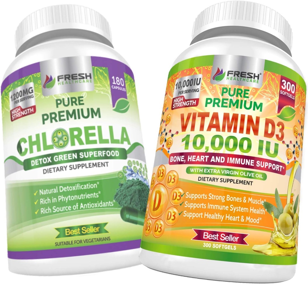 ČERSTVÁ ZDRAVOTNÁ STAROSTLIVOSŤ Chlorella a vitamín D3 10 000 IU - injekčná liekovka
