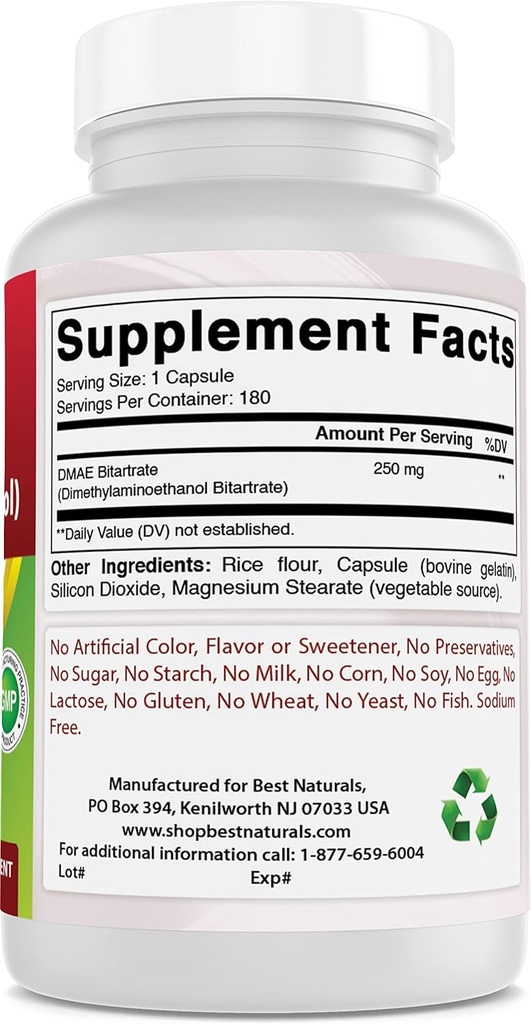 Najlepšie prírodné DMAE doplnok 250 mg & COQ10 100 mg