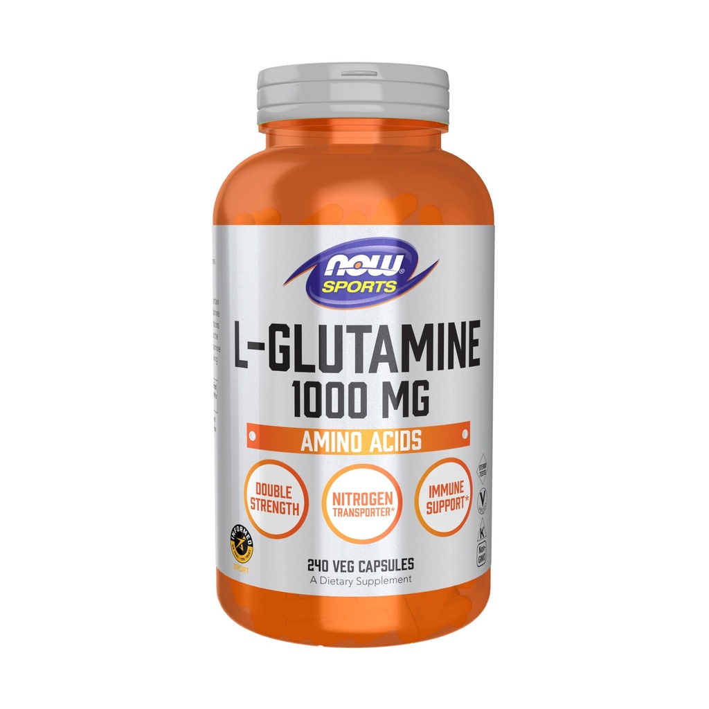 Teraz športová výživa, L-GLutamine, dvojnásobná sila 1000 mg, aminokyselina, 240 Veg kapsuly