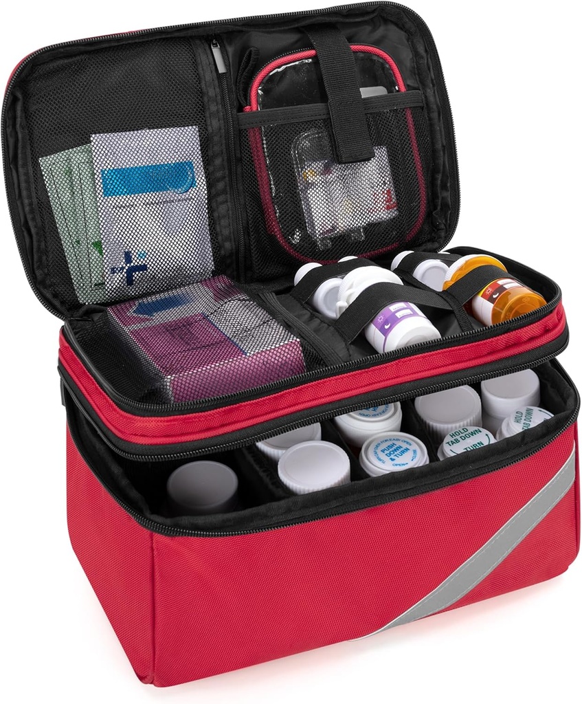 Trunab Medicine Storage a Organizátor taška prázdny, pilulka Organizátor fľaše s prenosným malým vakom, Domov Prvá pomoc Box pre núdzové lieky, Doplnky alebo lekárske súpravy (iba Bag)(Patent Design)