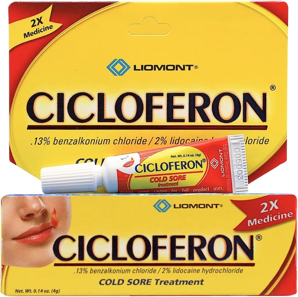 Cicloferon Cold Sore Treatment Gel, Clear, 1 Tube of 0.14 Oz (Pack of 1)