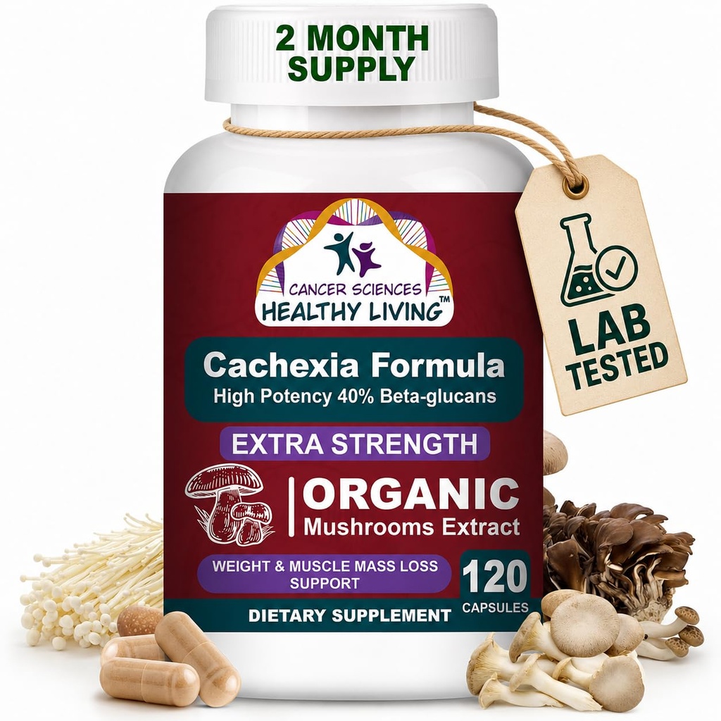 CANCER VEDY Cachexia Supplement, USDA Certified Organic Huby Extract Capsules, Extra Strength 1500 mg, High Potency 40% Beta-Glucans, Immune & Metabolic Support, Weight & Muscle Mass Support