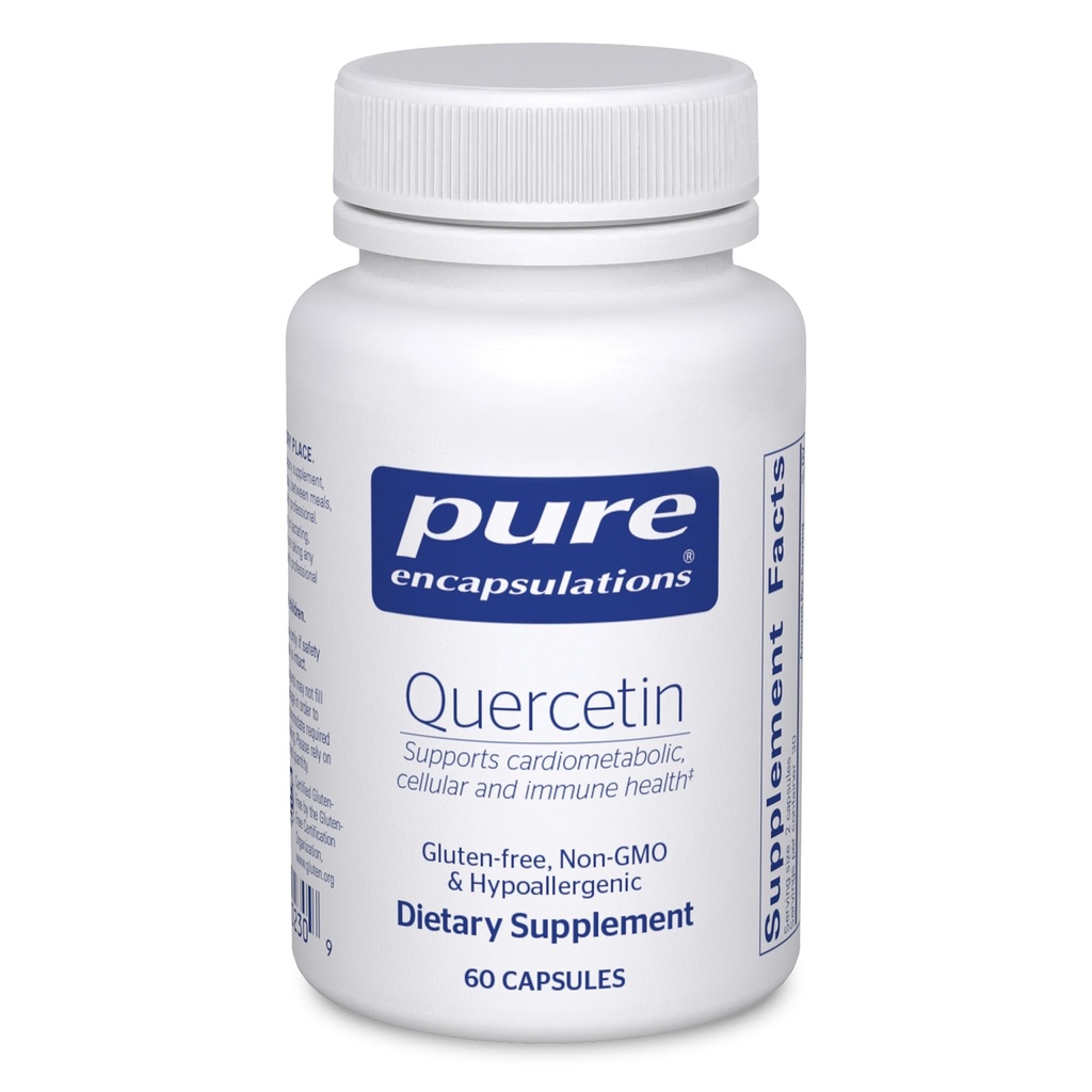 Pure Encapsulations Quercetin - 500 mg - Immune Support, Cellular Health & Heart Health - Antioxidant Supplement - Gluten Free & Non- GMO - 60 kapsúl