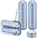 [2 Pack] Zannaki Metal Travel pilulky Organizátor, Prenosné vodeodolné týždenné pilulky, Veľké hliníkové zliatiny Pill Case Container, BPA Free 7 Day Daily Medicine Holder pre vitamín, doplnok
