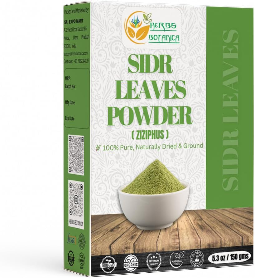 Byliny Botanica Sidr Powder 100% Natural & Pure Ziziphus Spina-Christi Bylinné vlasy Čistič a kondicionér