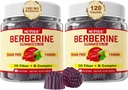 NEVISS Berberine Supplement 1500mg, AMPK Aktivátor s 3G Prebiotickými vláknami, B1 B3 B6, bezcukrové Berberine HCL Gummy pre ženy a mužov - podporuje imunitný systém, trávenie, 2pack 120 Cts
