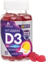 Vitamín D3 Gummy 5000 IU (125 μg) - Dietetické vitamíny D doplnok pre ženy a mužov - kosti, zuby, svalová a imunitná podpora zdravia, vysoká potencia VIT D3 príroda non-GMO a lepidlo zadarmo - 60 Gumies