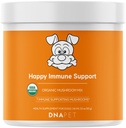 Happy Imunity USDA Certified Organic Mushrom Complex for Psy, Organic Cordyceps Shiitake Reishi, Vegan Mushrom Blend Powder Canine Supplement, Advanced Mushrom Mix, Non-GMO, 3.5 oz