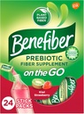 Benefiber Na Go Prebiotické Fiber Supplement Powder for Digestive Health, Daily Fiber Powder, Kiwi Strawberry Flavor Powder Packs - 24 Sticks (5.28 Ounces)