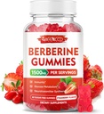 Berberine Gumies with Ceylon škorica 1500mg High Potency Berberine HCL Supplement for Immune Support, Sugar Free, Vegan, Jahodová príchuť, 60 Gróf