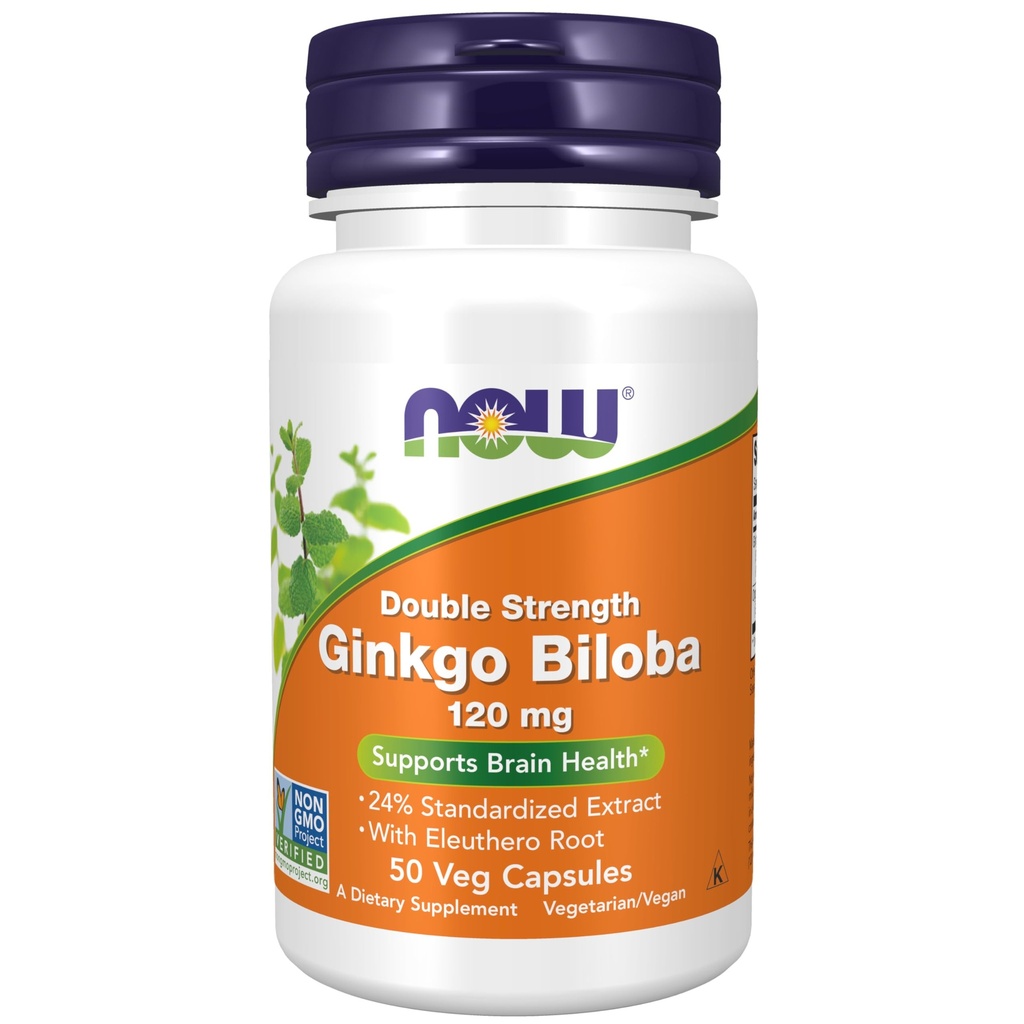 Teraz Foods Doplnky, Ginkgo Biloba 120 mg, Double Strength, Non-GMO Projekt Overené, 50 Veg Kapsule