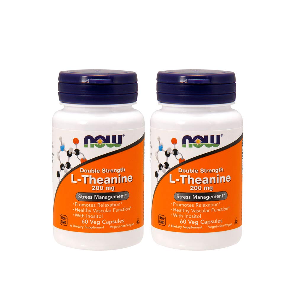 TERAZ Potraviny L-Theanine 200 mg, 60 Rastlinná kapsula (2 balenia)