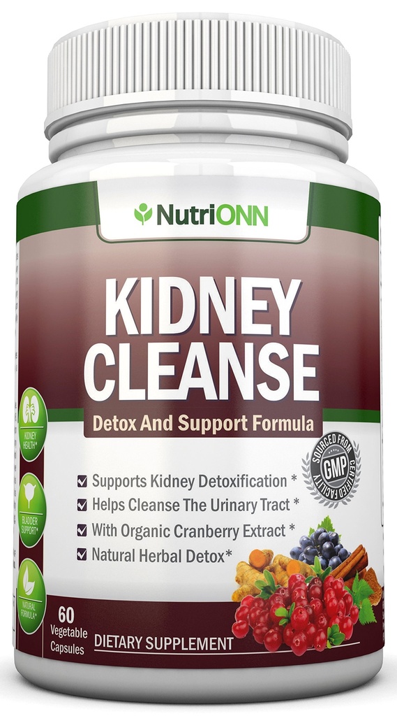 KIDNEY CLEANSE - Detox a podpora pre močové tract, močový mechúr a obličky - Všetky prírodné bylinné doplnok Formula s organickými brusnicami, Astragalus, Turmerica, Goldenrod, Gravel Root, Juniper a ďalšie