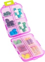 Travel Pill Organizátor, dôkaz vlhkosti Daily Medicine Dispenser Box, Malý týždeň vitamínové puzdro pre doplnok, Rybí olej, Meds, Pocket Pharmacy Cute Capsule Container 10 Compartments, Ružová