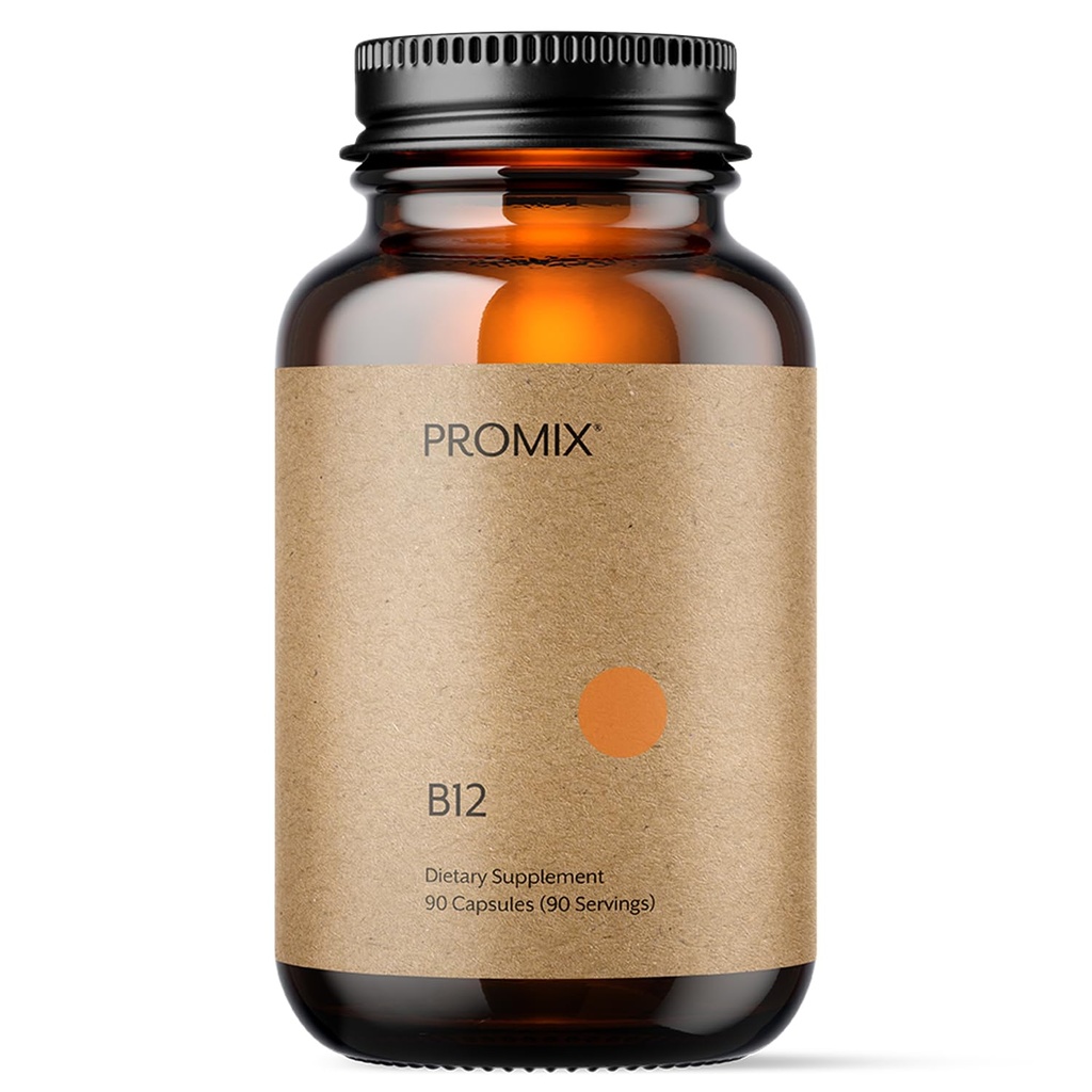 Promix Nutrition Vitamín B12 doplnok - 1000mcg ako metylkobalamín - Gut priateľský - 90 počet