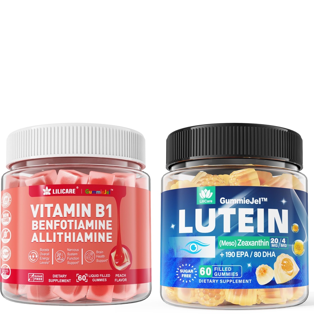Bezcukrový luteín 20mg 40mg + vitamín B1 Gummy