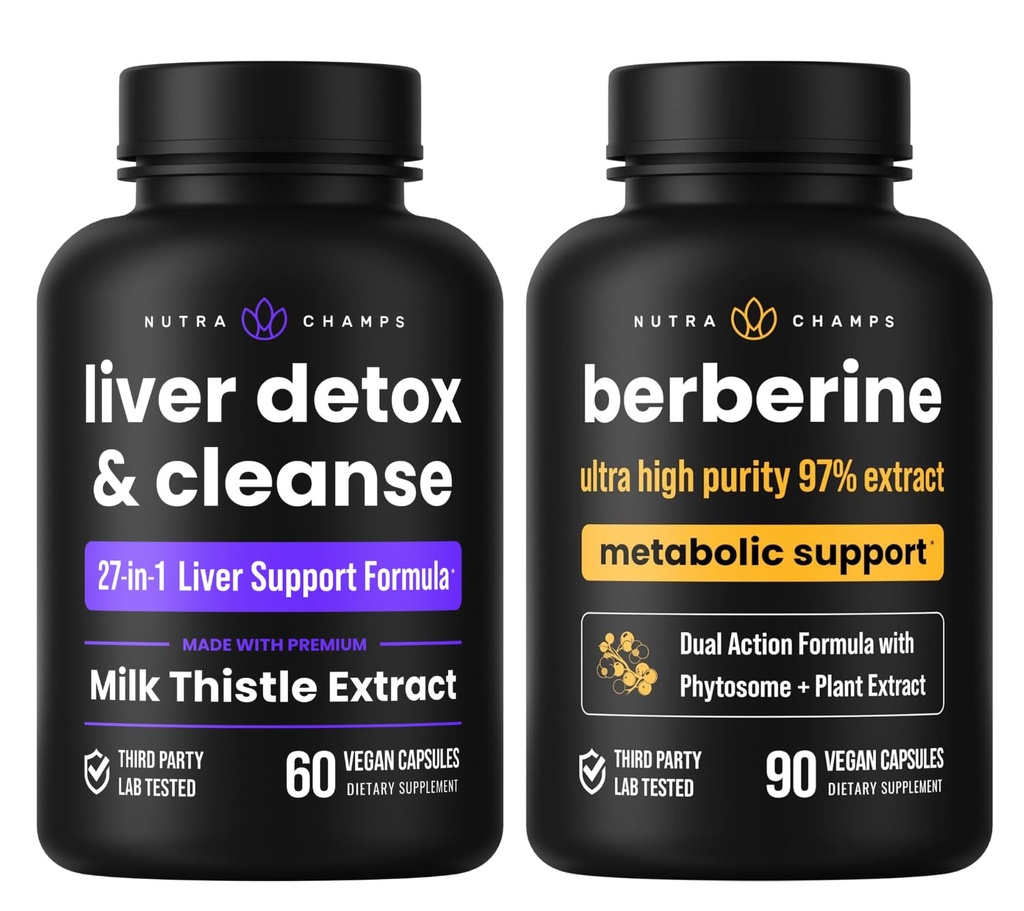 NutraChamps Pečeň Čistenie a Detox Kapsule a Berberine Kapsule