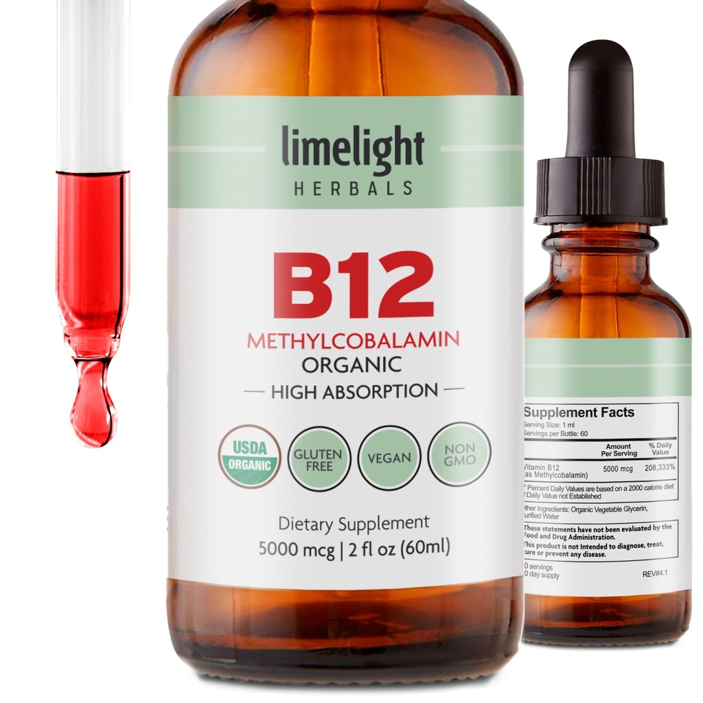 USDA Organic Vitamin B12 Liquid Drops 