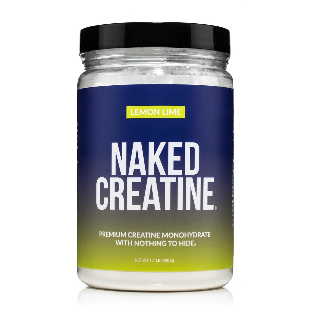 Naked Pure Micronized Lemon Lime Creatin Monohydrát - 42 Slúži - 500 Grams, 1.1Lb hromadne, Vegan, non-GMO, Gluten Free, Soy Free. Pomoc sila Zisky, Žiadne prísady
