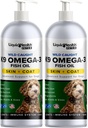 Liquid Health Domáce zvieratá K9 Omega 3 Rybí olej pre psy - Liquid Omega 3 doplnok pre domáce zvieratá s EPA + DPA + DHA - Znížiť svrbenie a lepenie, podporné kĺby, imunita, mozog, zdravie srdca - USA Vyrobené (2 balenia)