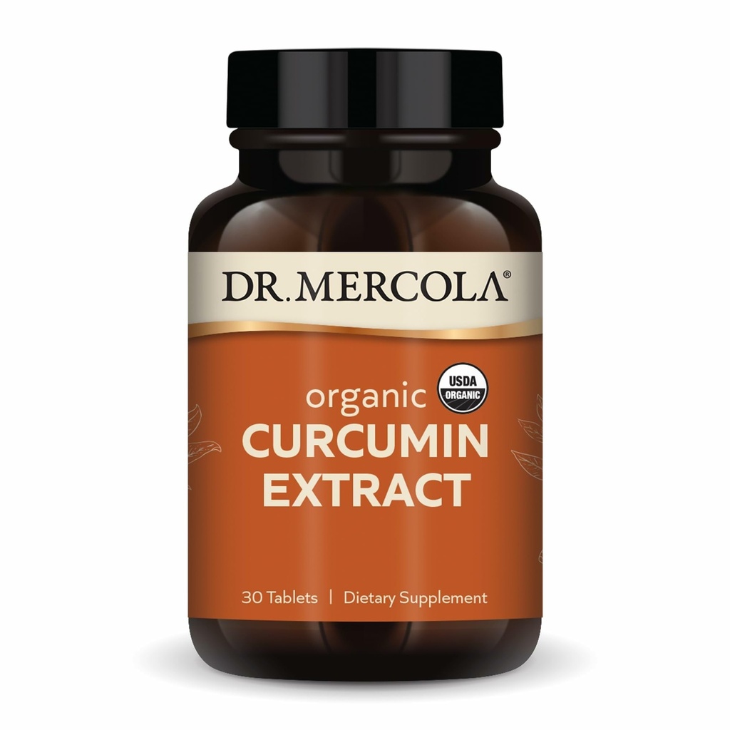 Dr. Mercola Organic Curcumin Extract, 30 Servings (30 tabliet), Dietary Supplement, Non-GMO, Certified USDA Organic