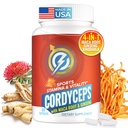 Cordyceps Mushrom Capsulas - Immune & Energy Support s Cordyceps Militaris, Maca Root, Ginseng, Rhodiola, Mushroom Supplement for Endurance, Stamina, Athletic Performance, 60 Kapsule