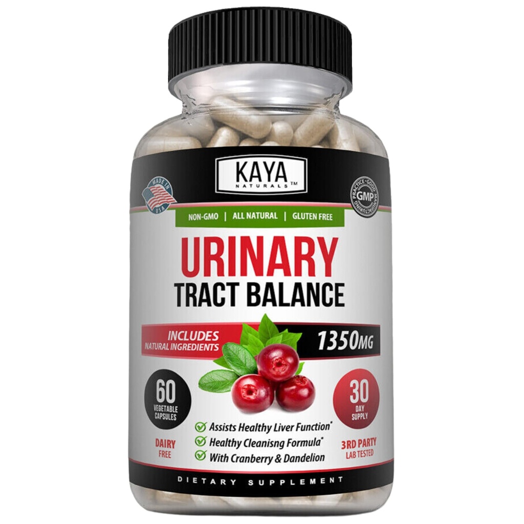 Kaya Naturals - D-Mannose - močový Tract UT Cleanse & Bladder Health - Made with Cranberry, Hibiscus & Dandelion Root - D Mannose Kapsule Cranberry Supplement - 60 Veggie Kapsule