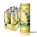Melo Sparkling Kava Drink, Banana Cream, bez cukru Nealkoholické nápoje s Zero kalórií, Gluten Free, Vegan, 100% Natural Mocktail s 100mg Kava Root per Drink, 6 Balenie, 12 oz plechovky