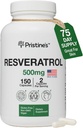 Pristinine'S Resveratrol 500MG 75 Day Supplement Antioxidant a zdravie srdca Kapsule - Mozog a pľúca Zdravie Výhody