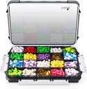 Fullicon Extra veľké pilulky Organizátor s dôkaz vlhkosti Design, Cestovné Jumbo pilulky box s 20 Kompartment, Supplement Organizátor pre vitamíny s 3 Zaistené pracky (čierna)