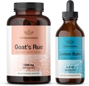 HERBAMA caps Rue and Lemon Balm Kit - Bundle of 1200 mg capsules and Lemon Balm Liquid Drops 4 fl oz - Vegan, Non-GMO, Cukor & Bez alkoholu - 2 balenia