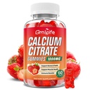 Citrát vápenatý Gumies, bezcukrový kalcium Citrát 1000 mg pre svalovo zdravé, Absorpcia vápnika doplnky pre dospelých a deti, jahod, 60 Počet