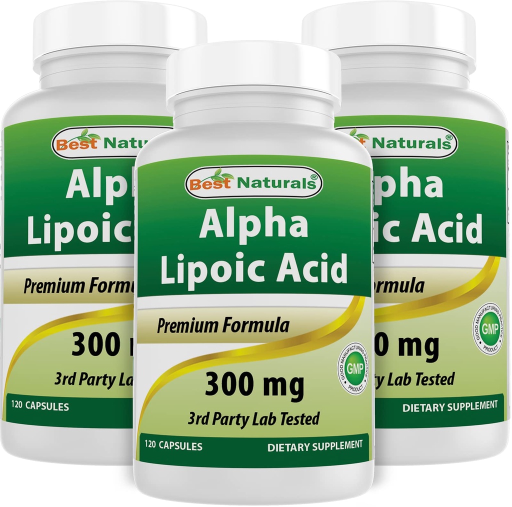 Najlepšie prírodné Alpha Lipoic Acid 300 mg 120 Kapsule (120 Počet (Pack of 3))