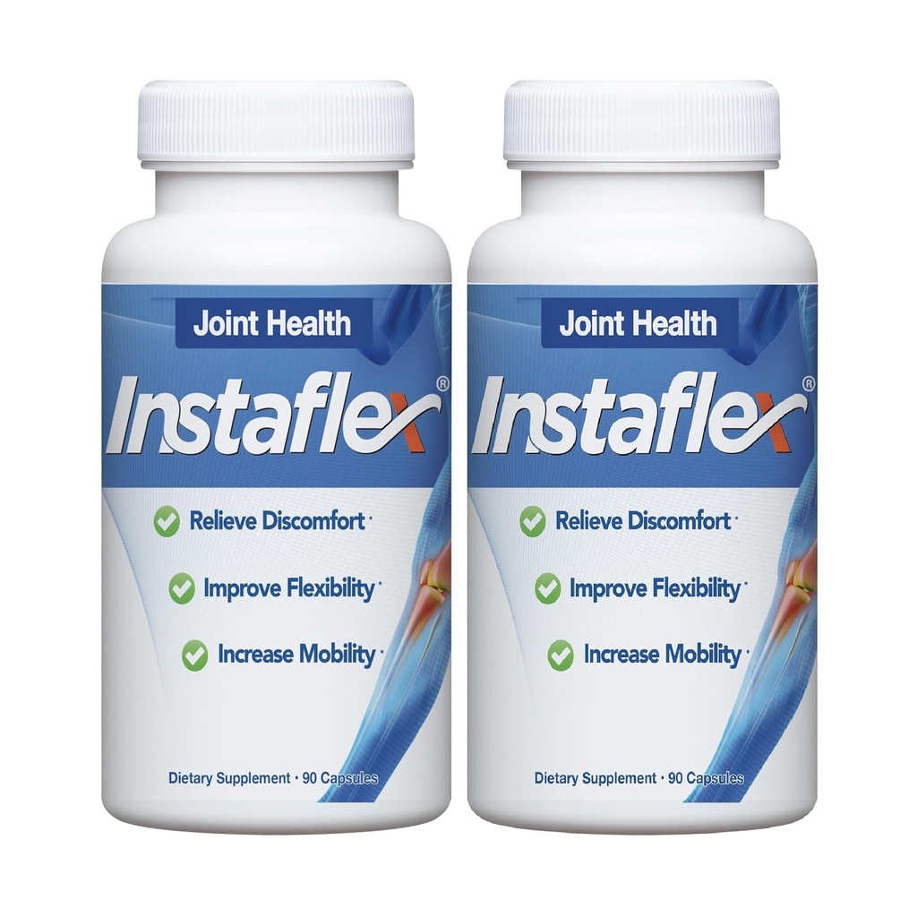 Instaflex Joint Support Supplement - Clinically Studied Joint Relief Blend of Glucosamine, MSM, White Willow, Turmerica, Ginger, Cayenne, Hyaluronic Acid - 180 Kapsule