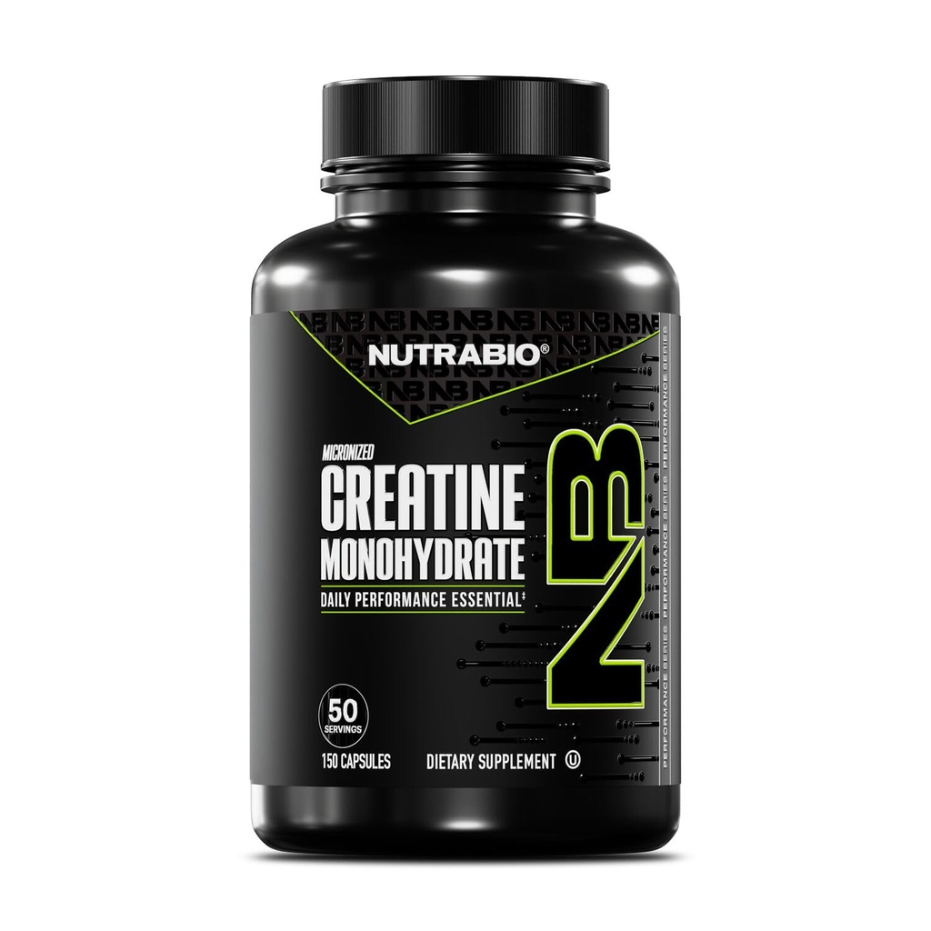 NutraBio Pure Micronized Creatin Monohydrate Kapsule, Kreatín pilulky, podporuje hromadný svalovej energie, zotavenie, a sily - Keto priateľsky, Košer, Kreatin Nutritional Supplement pre mužov a ženy
