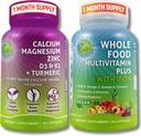 Vegan Celopotravinársky multivitamín so železom + Rastlinný vápnik, horčík, zinok, D3, K2 a kurkuma 