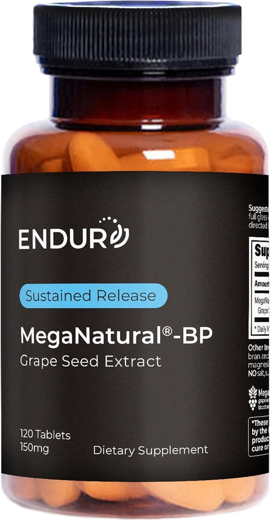 MegaNatural BP, Grape Seed Extract Doplnky s trvalým uvoľňovaním California Grape Seed Extract Doplnky pre optimalizovanú absorpciu a podporu energie, 150 mg, 120 tabliet