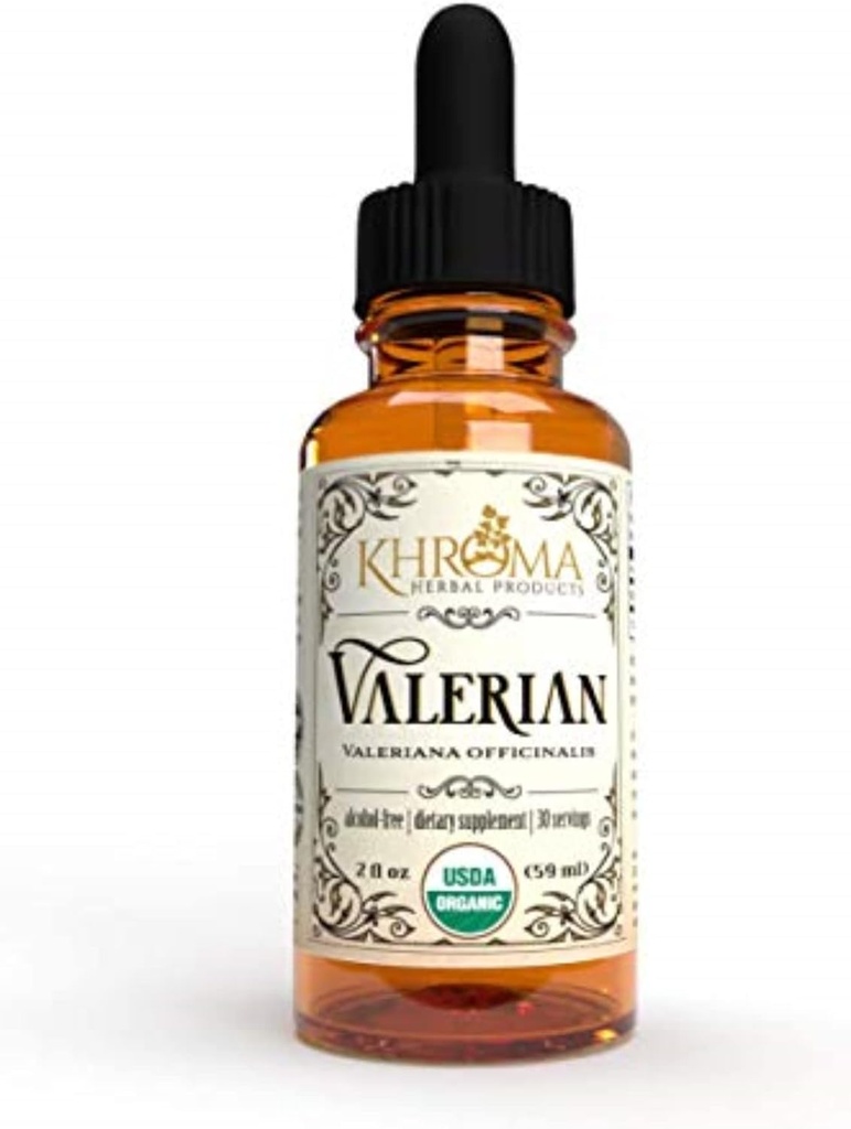 Khroma Bylinné produkty Organické Valerián koreň - 2 oz Tekutina v sklenenej fľaši - 30 Maximálna sila slúži