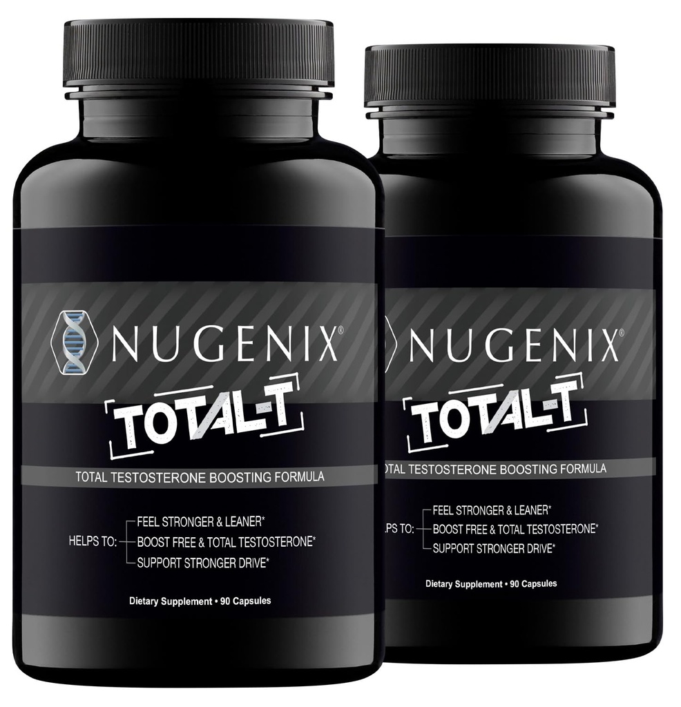 Nugenix Total-T, Free and Total Testosterón Booster Doplnky pre mužov, 180 Počet