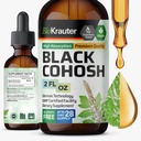 BIO KRAUTER Black Cohosh Root Tinture - Vegan Black Cohosh Doplnky Ženy Podpora - Alkohol a cukor bez - 2 Fl.Oz.