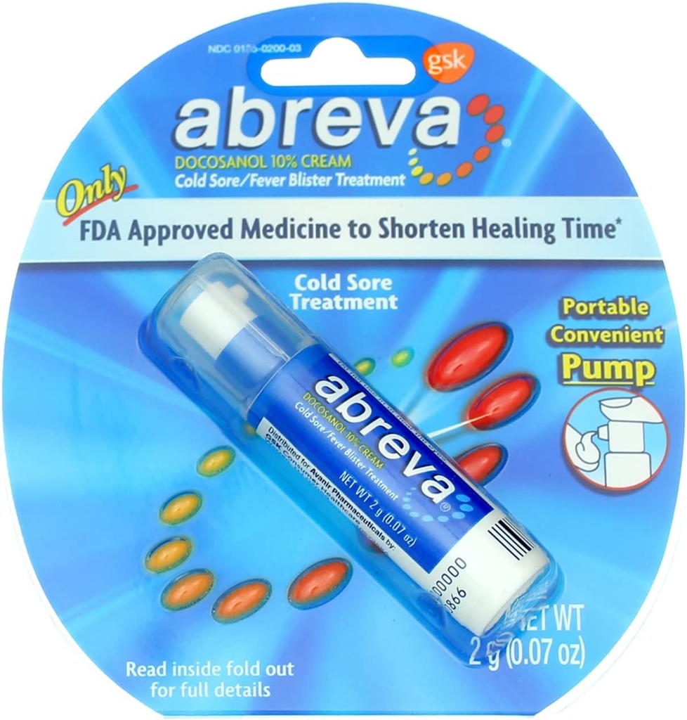 Abreva 2grm čerpadlo veľkosť 1ct Abreva studená bolesť liečba