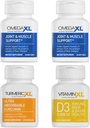 OmegaXL Immune Supporting Bundle - (2) 60 Count + TurmericXL + VitaminXL D3 - na podporu optimálneho imunitného zdravia (Stock of 4)