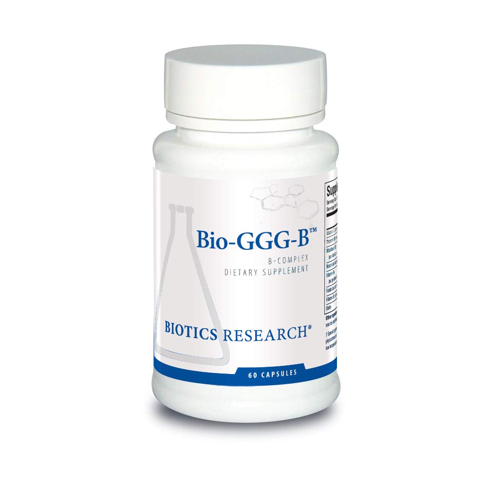 Biotics Research Bio GGG B, B Complex, Biochemicky aktivované formy vitamínov B, tiamín, riboflavín, Niacin, B6, B12, folate Produce Energy, Optimize Pozitívne Mood, Kardiovaskulárne zdravie 60 Kapsula