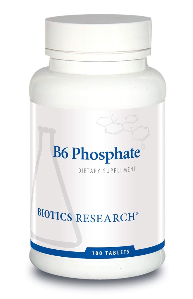 Biotics Research B6 Fosfát Biologicky aktívna forma vitamínu B6 (pyridoxálny 5- fosfát), podporuje imunitnú funkciu, metabolizmus, kardiovaskulárne zdravie 100 tabliet