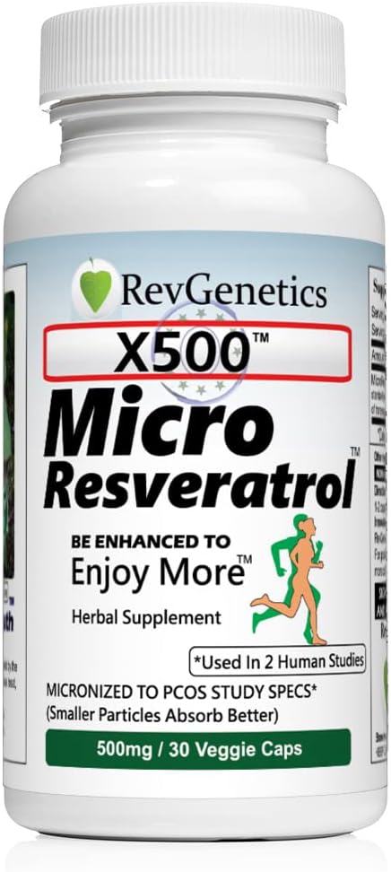 X500: Pure Resveratrol 500mg - Pure Trans- Resveratrol - 30 Vegetariánske kapsuly - 500 mg v kapsule