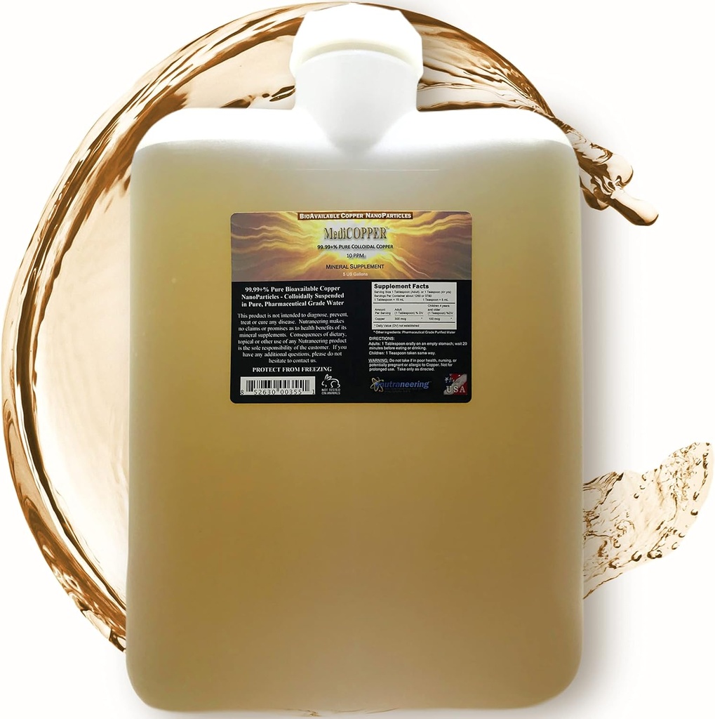 MediCOPPER Pravá koloidná meď Dietary Supplement - 5 US Gallons in Nepaque BPA-Free Plastové Carboy